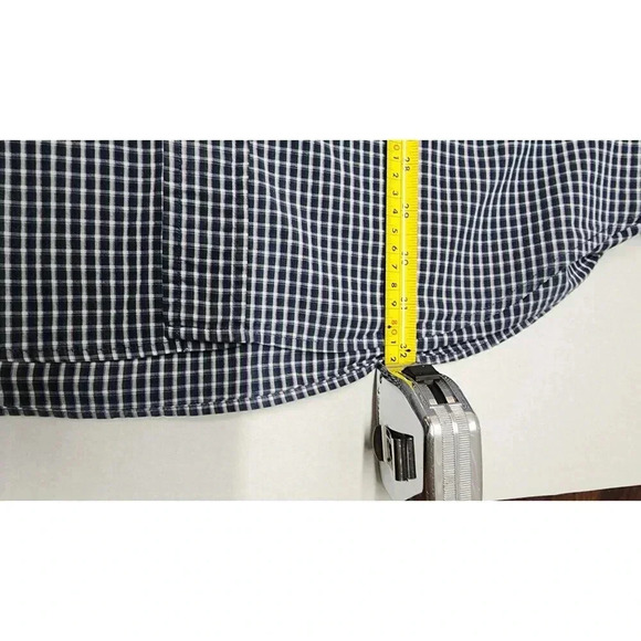 Nautica  Men's Classic Navy Check Button Up  XL - Picture 7 of 9